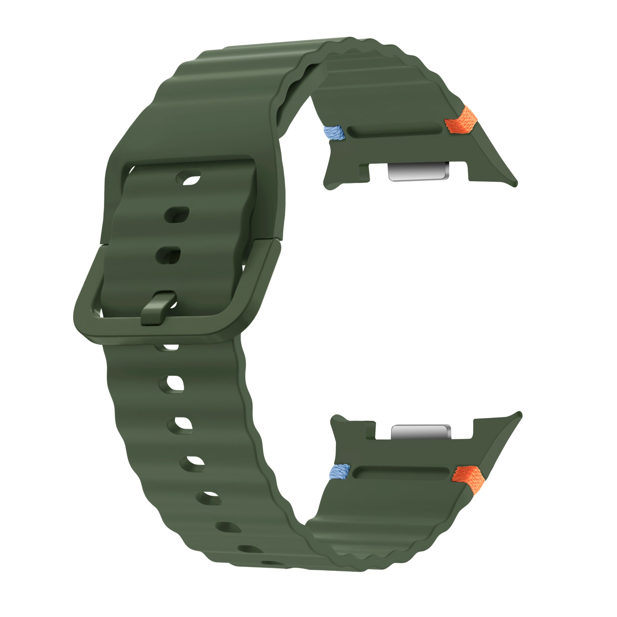 Samsung Galaxy Watch 8 Classic Wave Silikonarmband (Olivgrün)