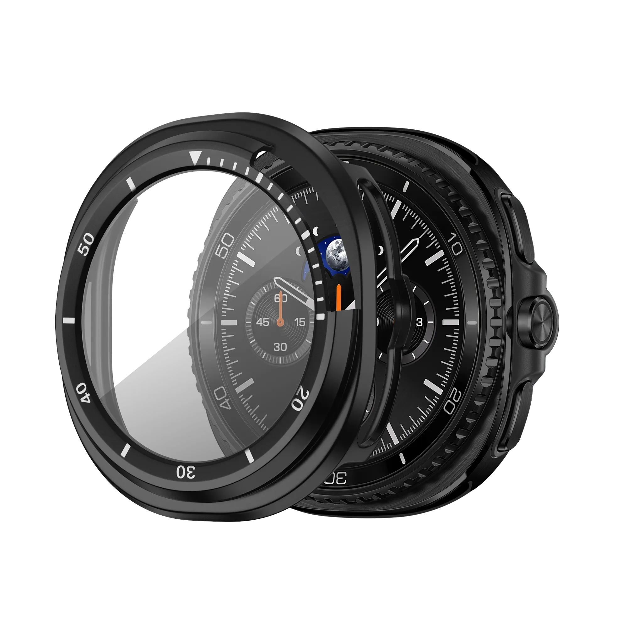 Bandz Samsung Galaxy Watch 8 Classic Bezel Cover mit Glas (Schwarz/Weiß)
