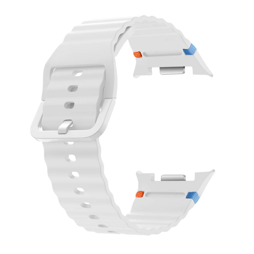 Samsung Galaxy Watch 8 - 44mm Wave Silicone Strap (White)