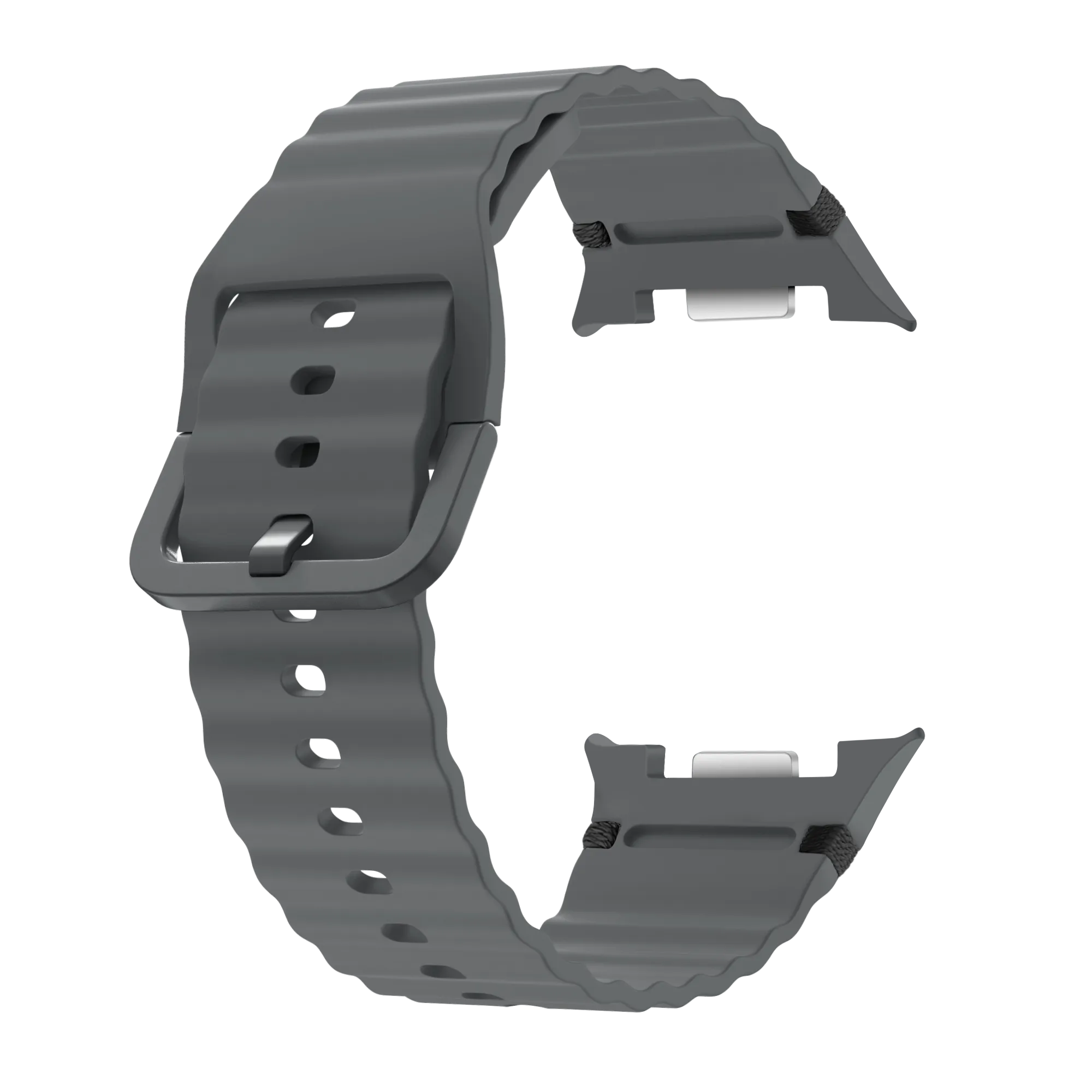 Samsung Galaxy Watch 8 - 44mm Wave Silicone Strap (Dark Grey)