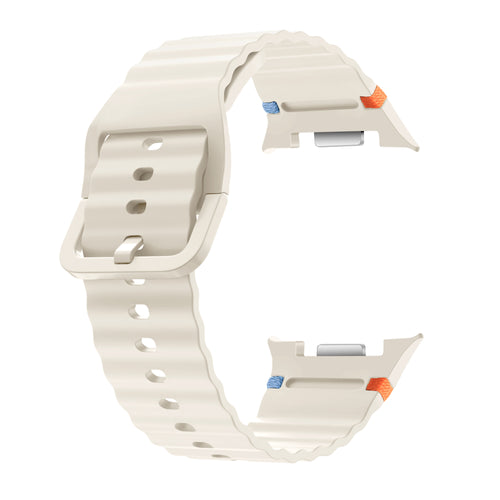 Samsung Galaxy Watch 8 - 44mm Wave Silicone Strap (Starlight)