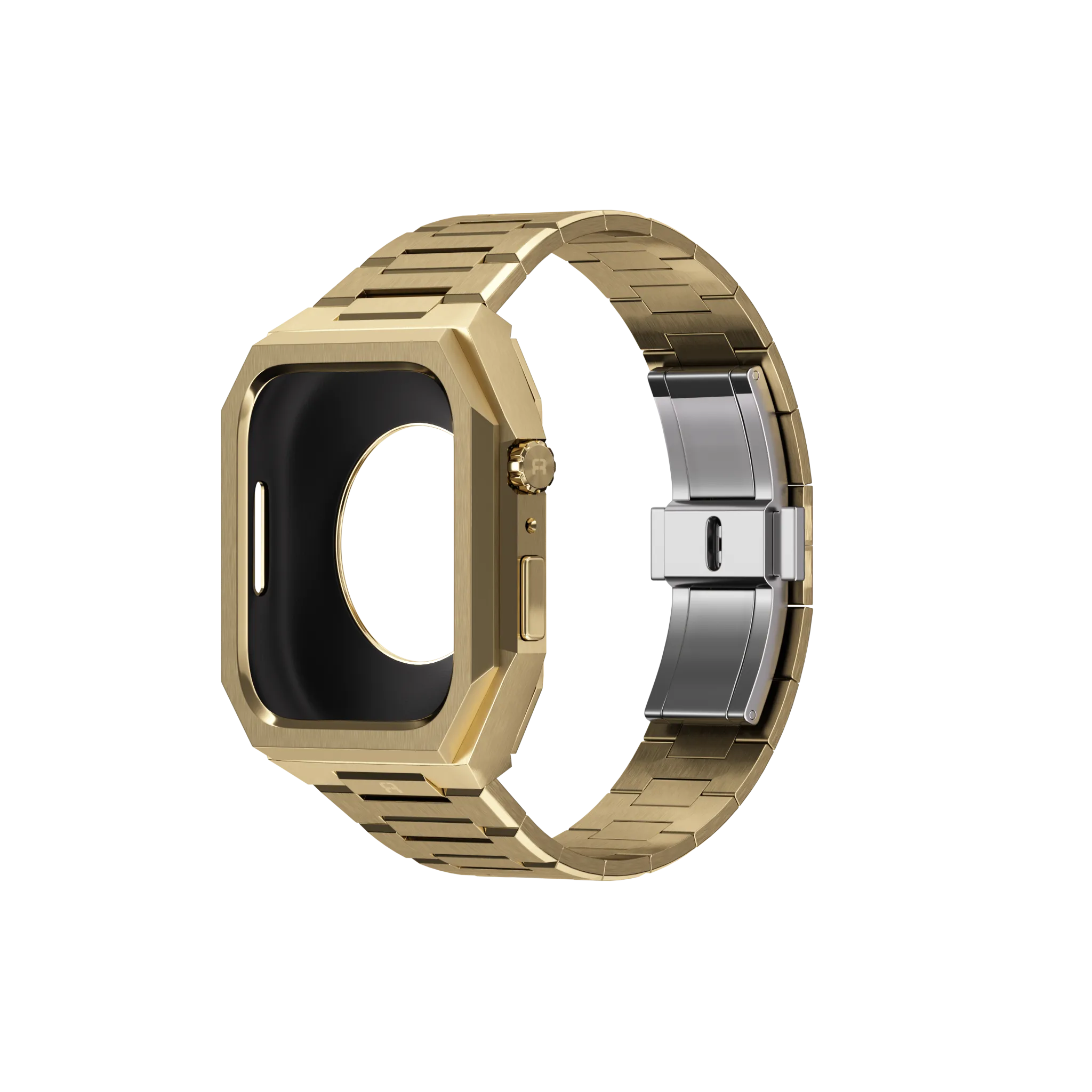 Reqior Apple Watch 45mm Hülle mit integriertem Stahlarmband 'Nautilus' (Gold)