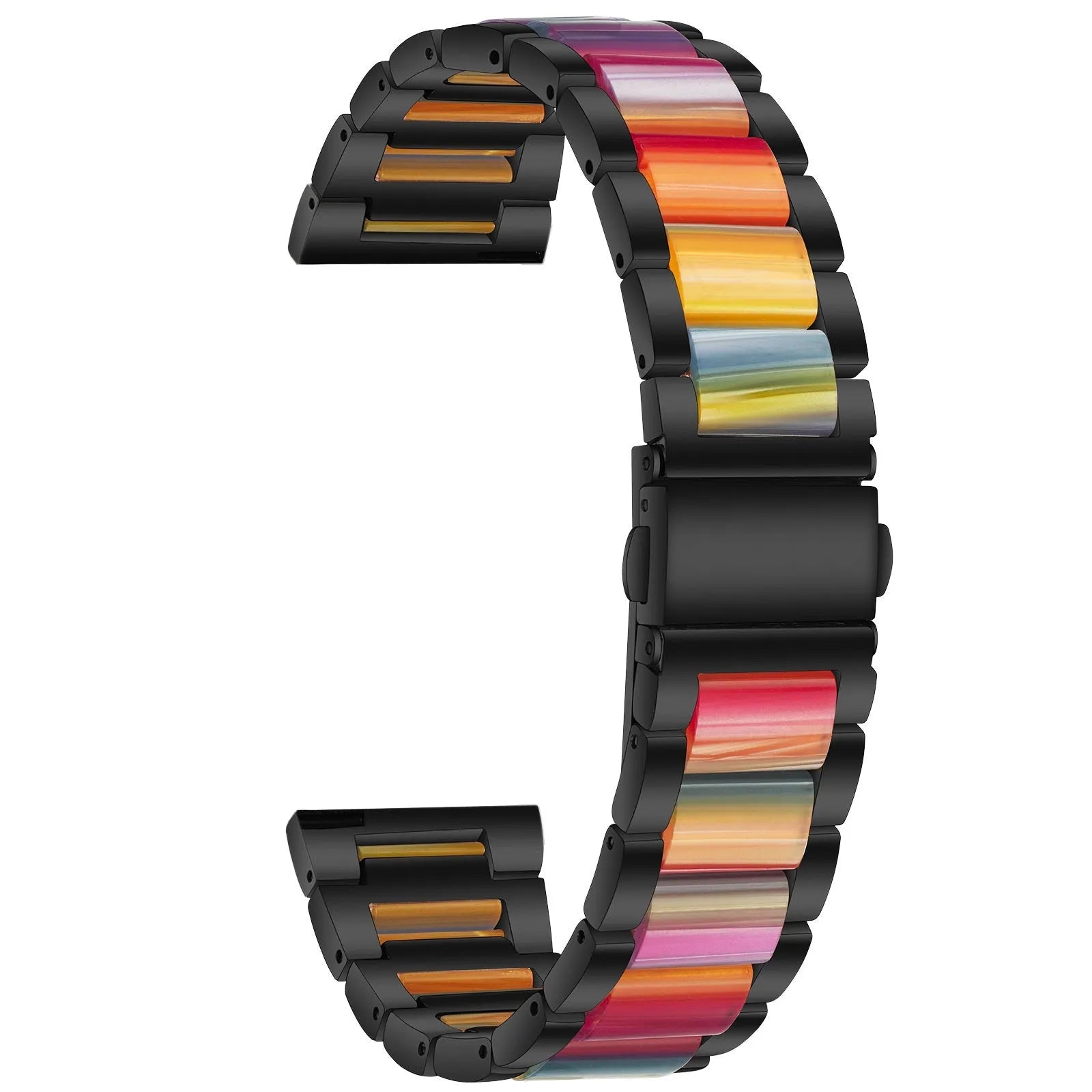 Amazfit Active Stahl-Kunstharz Armband (Schwarz/Mehrfarbig)