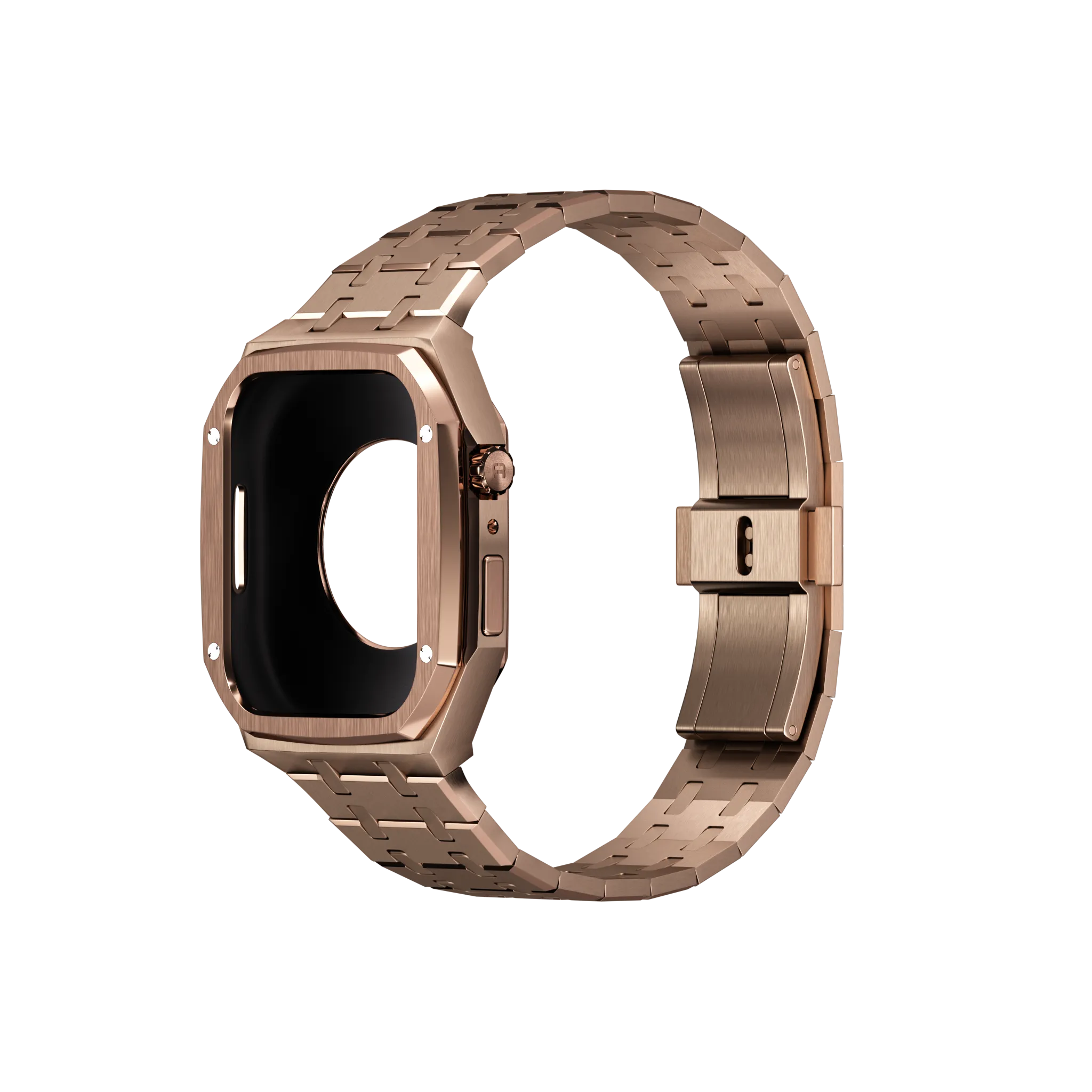 Reqior Apple Watch 45mm Hülle mit integriertem Stahlarmband (Roségold)