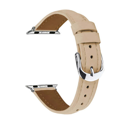 Apple Watch Slimfit Leather Strap (Milk Tea)