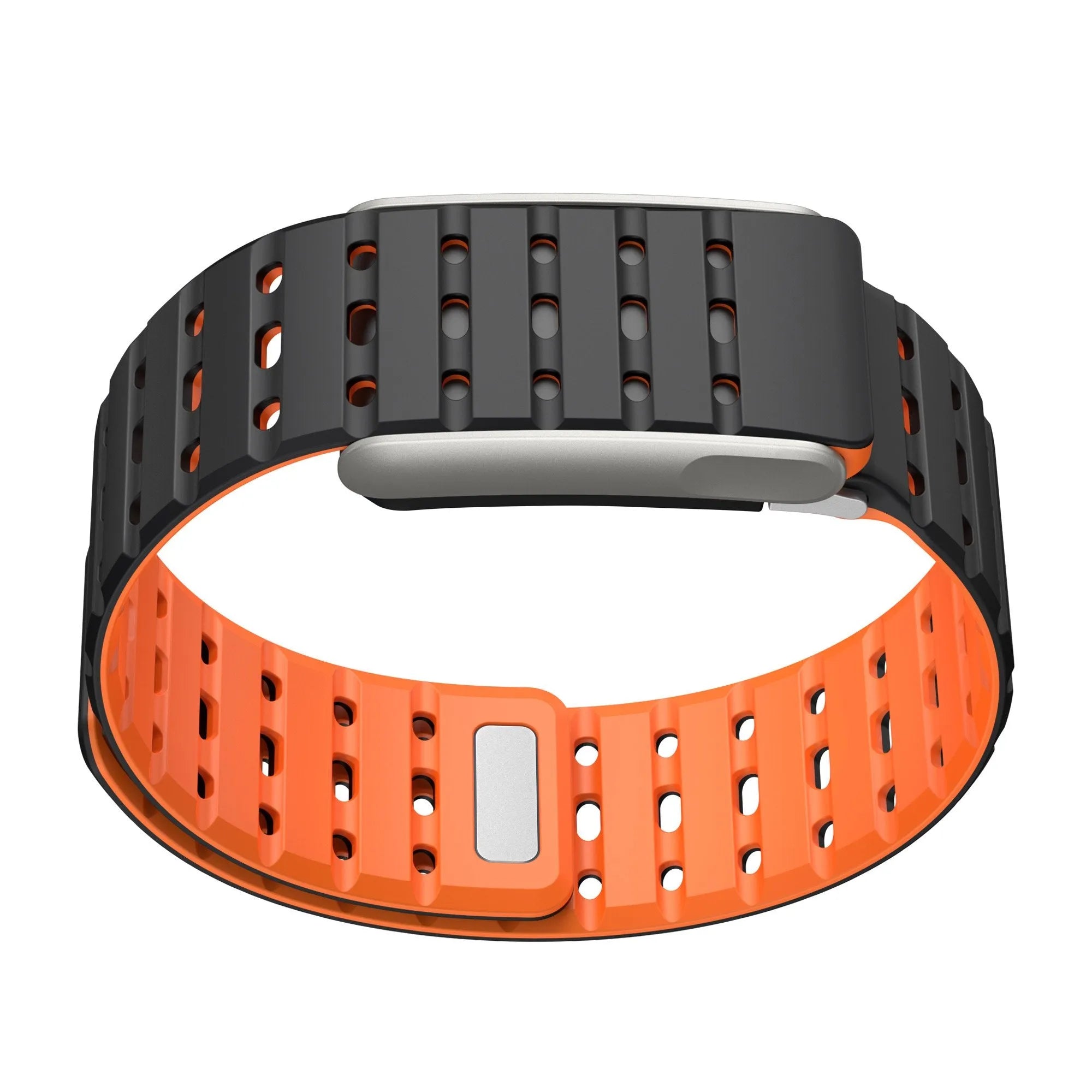 Kompatibel mit Whoop MG magnetisches Silikonarmband (Schwarz/Orange)