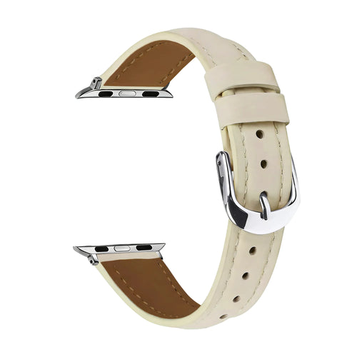 Apple Watch Slimfit Lederarmband (Hellbeige)