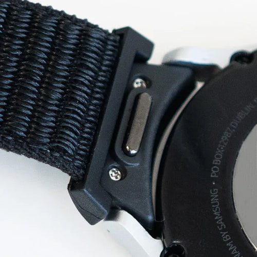 Nylon Strap 'One Push', black, without a watch, 3/4 front view