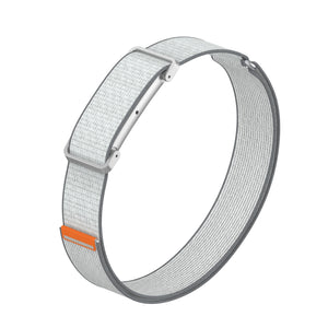 Biceps Nylon Bracelet, grey/white, without a watch, 3/4 front view
