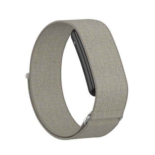 Biceps Nylon Bracelet, beige-grey, without a watch, 3/4 front view