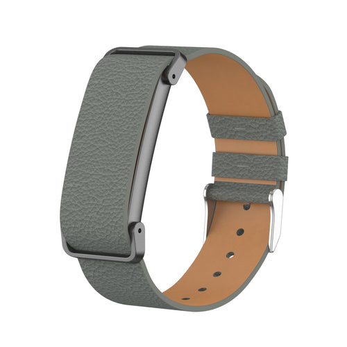 Litchi Leather Strap, viridian, without a watch, 3/4 front view