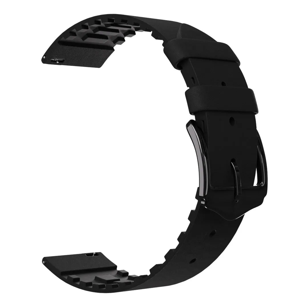 Coros Apex 42mm Leder-/ Silikonarmband (Schwarz)