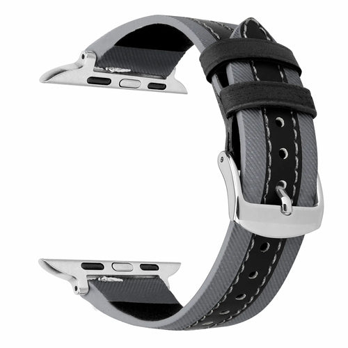 Apple Watch Slim Hybrid Lederarmband (Grau/Schwarz)
