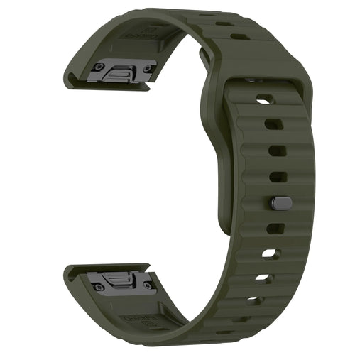 Outdoor Silicone Strap, army green, without a watch, 3/4 front view
