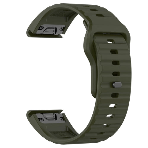 Outdoor Silicone Strap, army green, without a watch, 3/4 front view