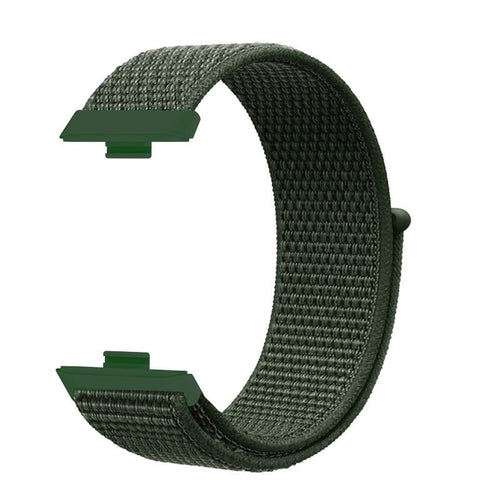 Huawei Watch Fit 4 Klassisches Nylon Armband (Dunkel Grün)