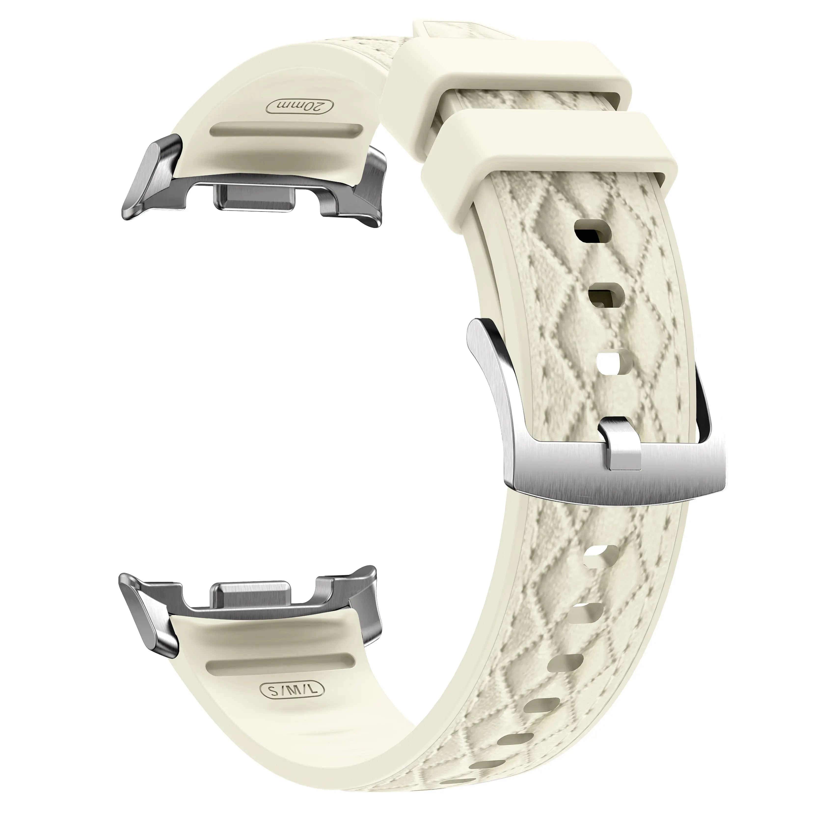 Samsung Galaxy Watch 9 - 44mm Diamond Hybrid Lederarmband (Beige)