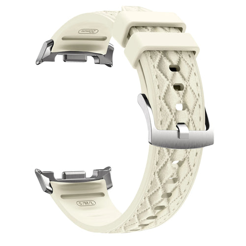 Samsung Galaxy Watch 8 Classic Diamond Leather Hybrid Strap (Beige)