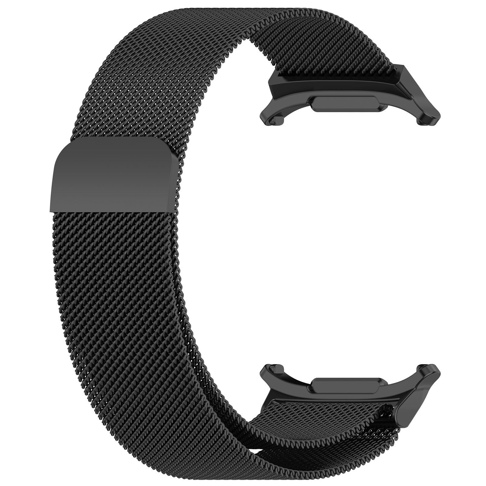 Milanese Strap, black, without a watch, 3/4 front view