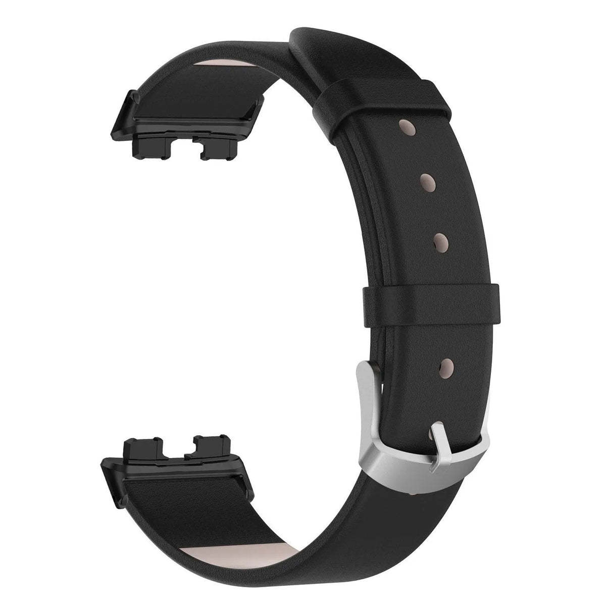 Leather Strap, black, without a watch, 3/4 front view