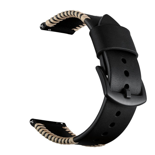 Huawei Watch GT 6 Pro - 46mm Stitched Leather Strap (Black)