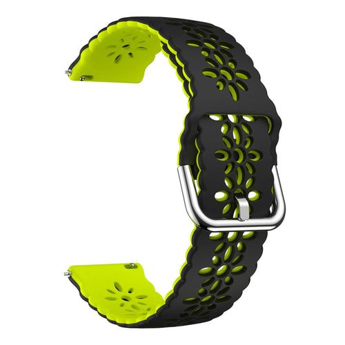 Coros Apex 2 Patterned Silicone Strap (Black/Green)