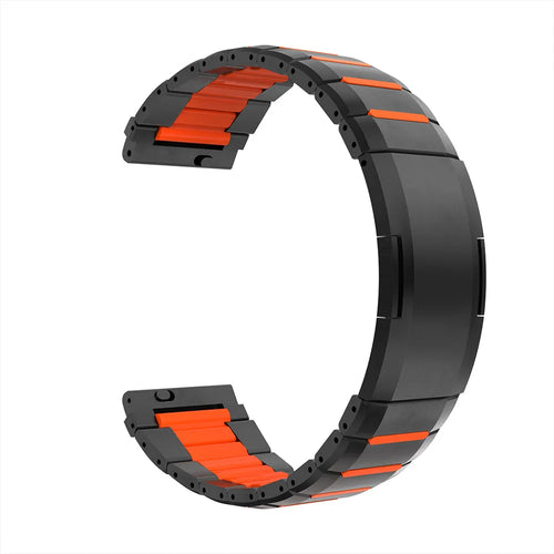 Suunto 9 Peak 'One Push' Stahl-Hybridarmband (Schwarz/Orange)