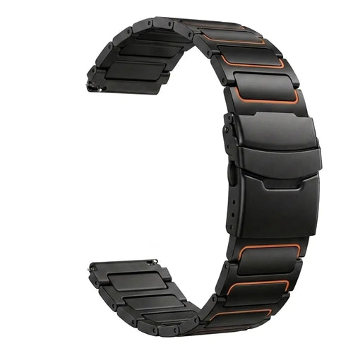 Turtle Titanium Strap, black/orange, without a watch, 3/4 front view
