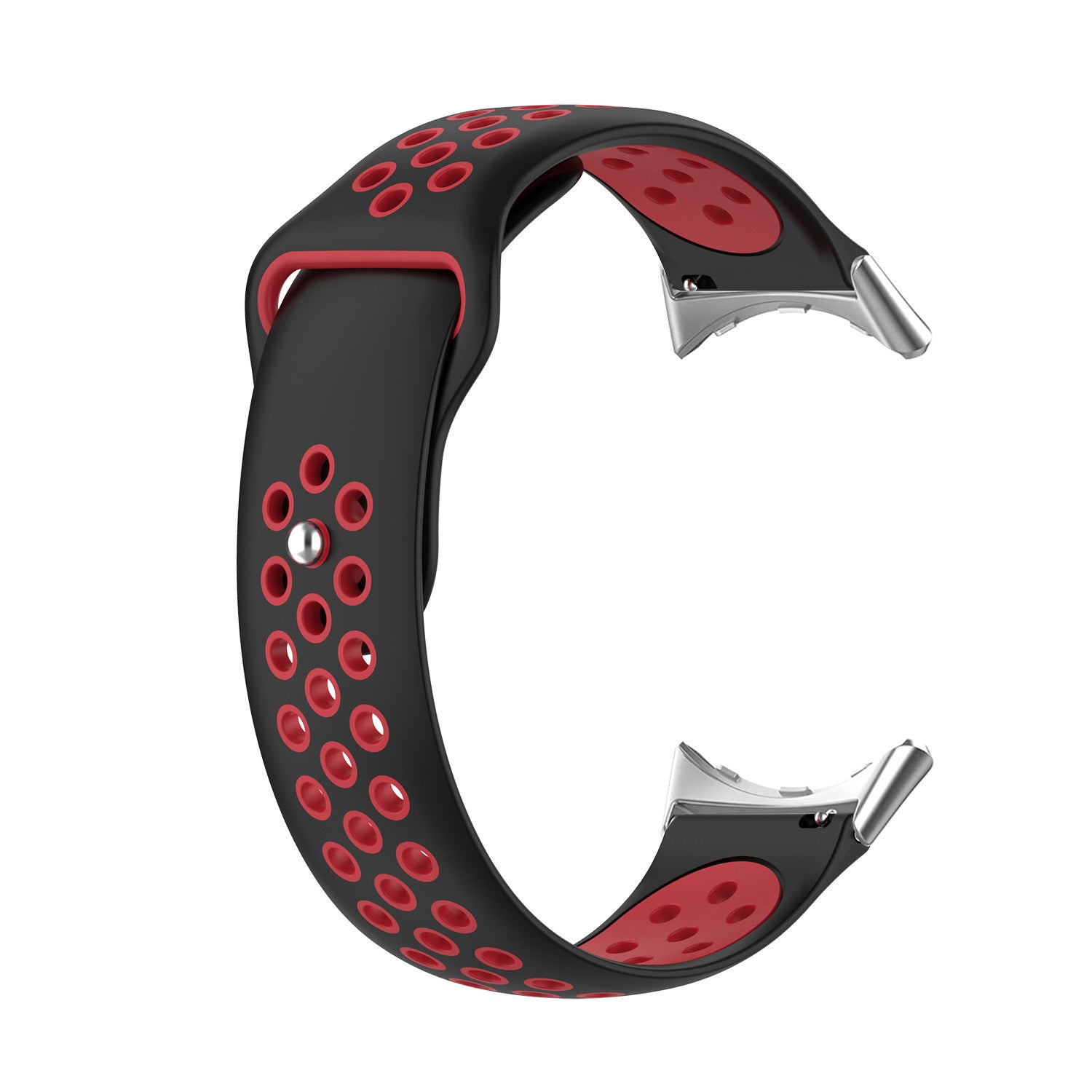 Google Pixel Watch 4 - 41mm Sportarmband (Schwarz/Rot)