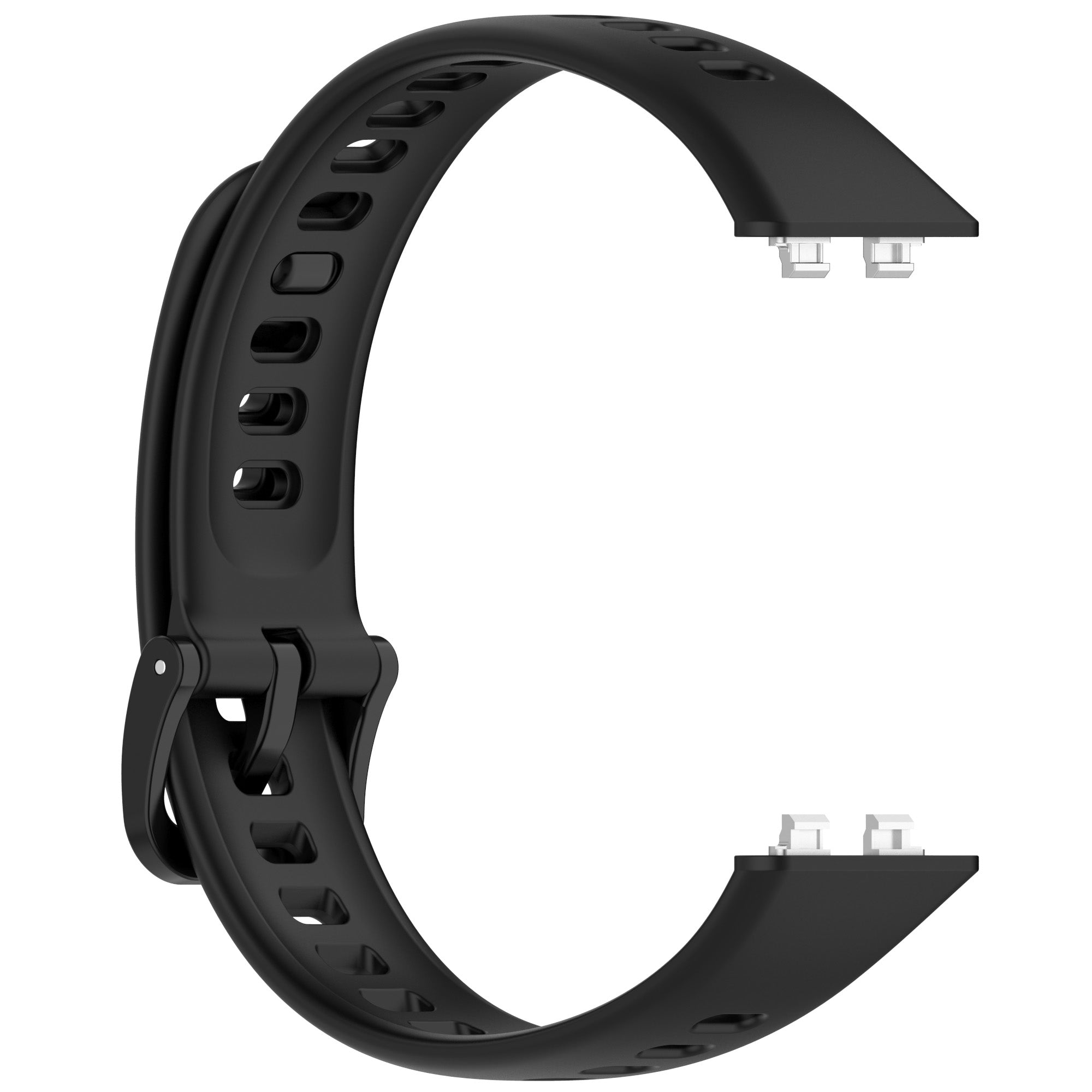 Silicone Strap, black, without a watch, 3/4 front view