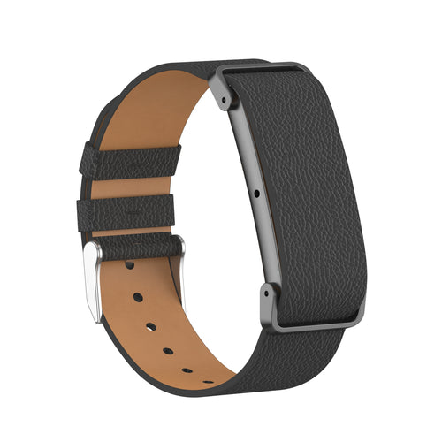 Litchi Leather Strap, black, without a watch, 3/4 front view