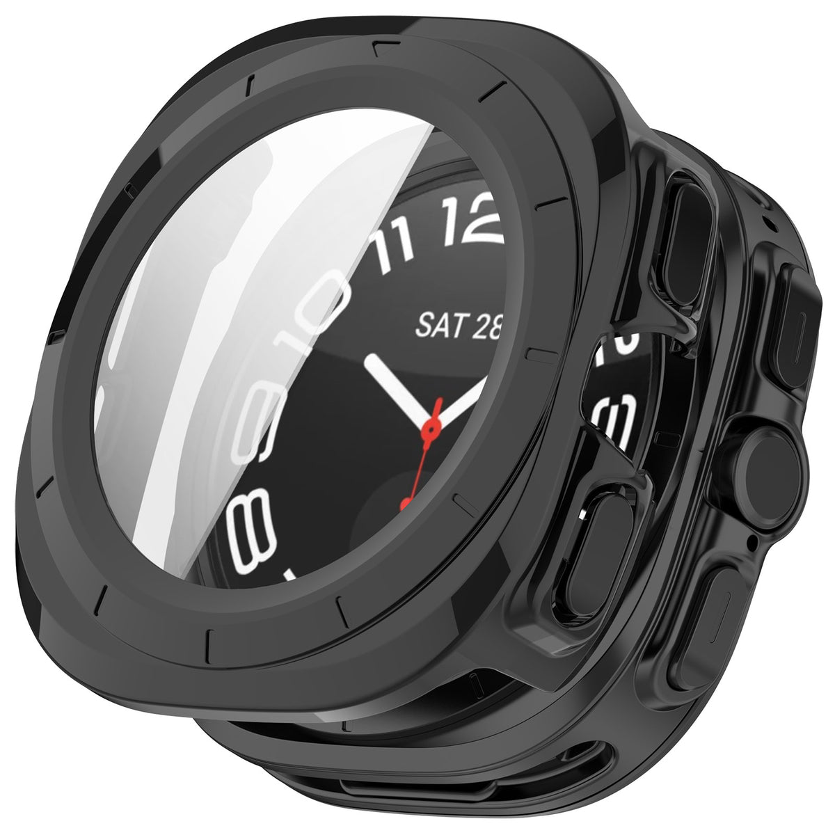 Samsung Galaxy Watch Ultra 2 Hartschalenhülle mit Glas (Schwarz)