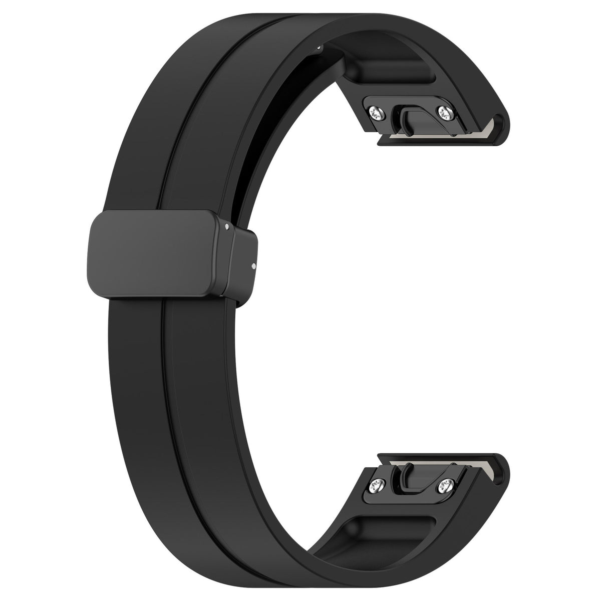 D-Buckle Silicone Strap, black, without a watch, 3/4 front view