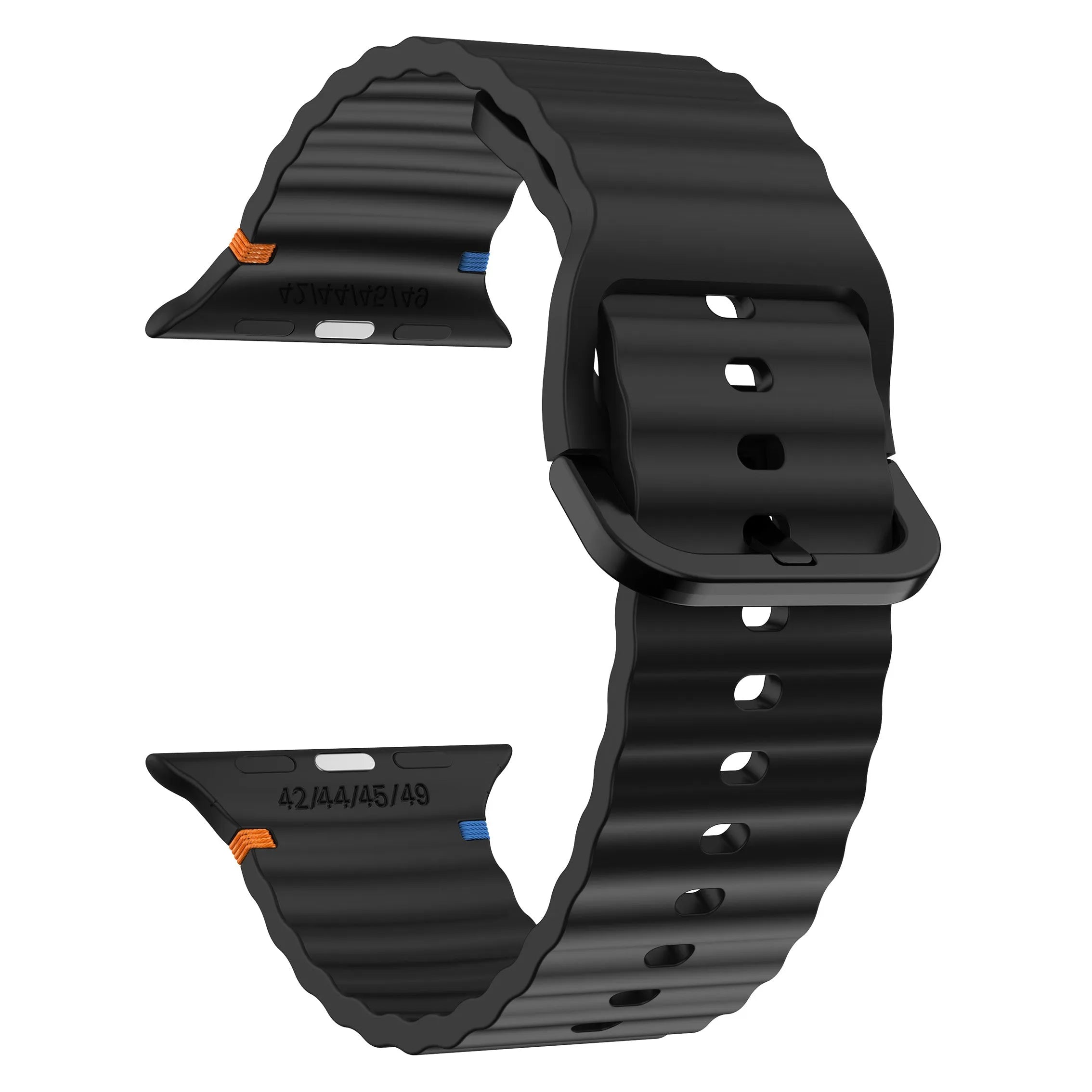 Apple Watch Wave Silikonarmband (Schwarz)