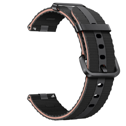Fossil Gen 5e - 42mm Silikon Active Armband (Schwarz/Hellrosa)