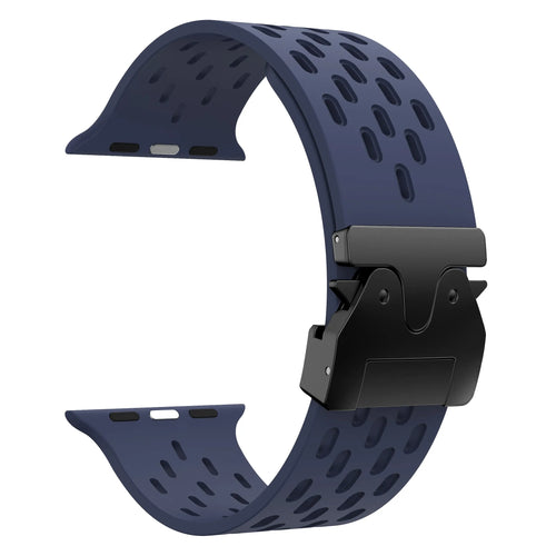 Silicone Strap 'Air' P-Buckle, dark blue, without a watch, 3/4 front view