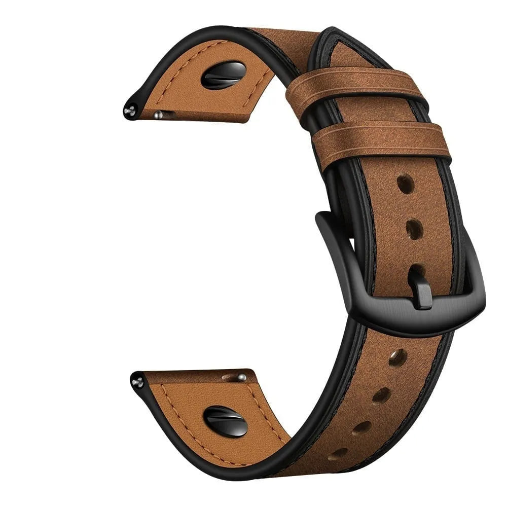 Oppo Watch X2 Lederarmband mit Schraube (Schwarz)