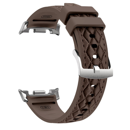 Samsung Galaxy Watch 8 - 40mm Diamond Leather Hybrid Strap (Dark Brown)