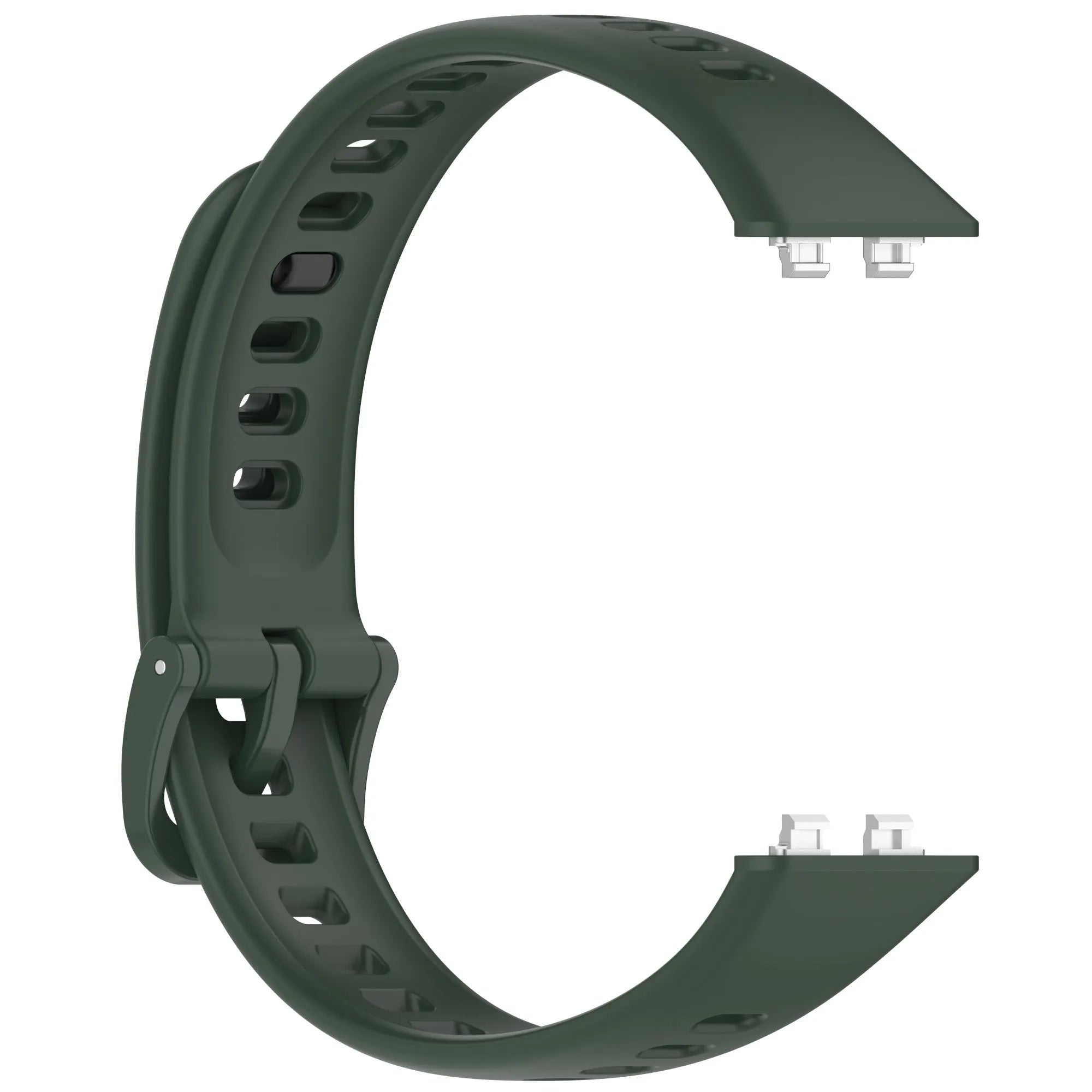 Silicone Strap, dark green, without a watch, 3/4 front view