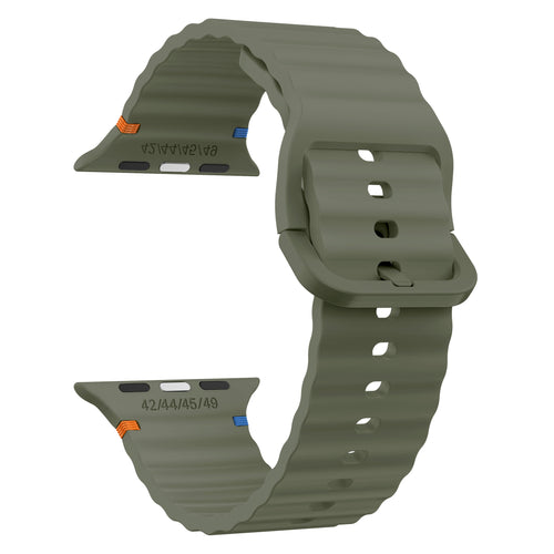Apple Watch Ultra Wave Silikonarmband (Dunkelgrün)