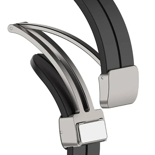 Silicone Magnetic Sport Strap, black, without a watch, 3/4 front view
