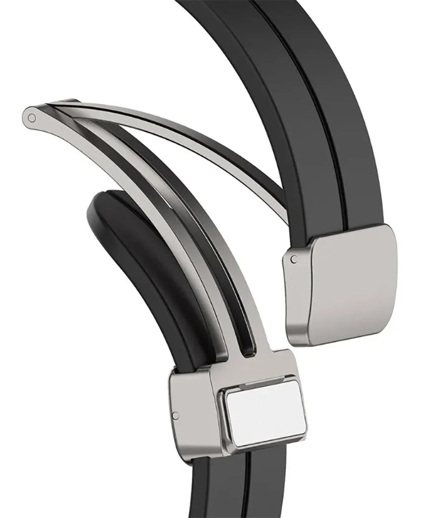 Silicone Magnetic Sport Strap, black, without a watch, 3/4 front view