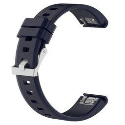 Glossy Silicone Strap, dark blue, without a watch, 3/4 front view