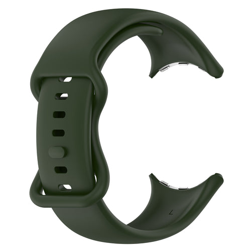 Silicone Classic Strap, green, without a watch, 3/4 front view