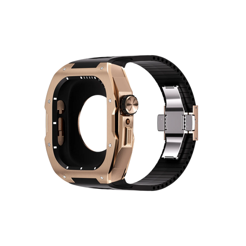 Reqior Apple Watch 45mm Hülle mit integriertem Gummi-Armband (Roségold)