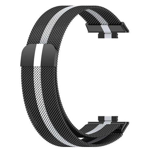 Milanese Strap, black/silver, without a watch, 3/4 front view