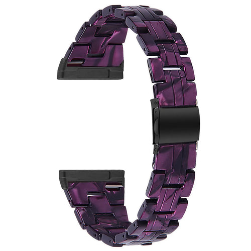 Metal Resin Strap, black/purple, without a watch, 3/4 front view