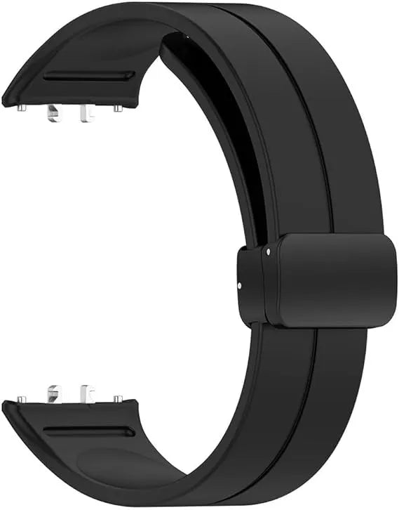 D-Buckle Silicone Strap, black, without a watch, 3/4 front view