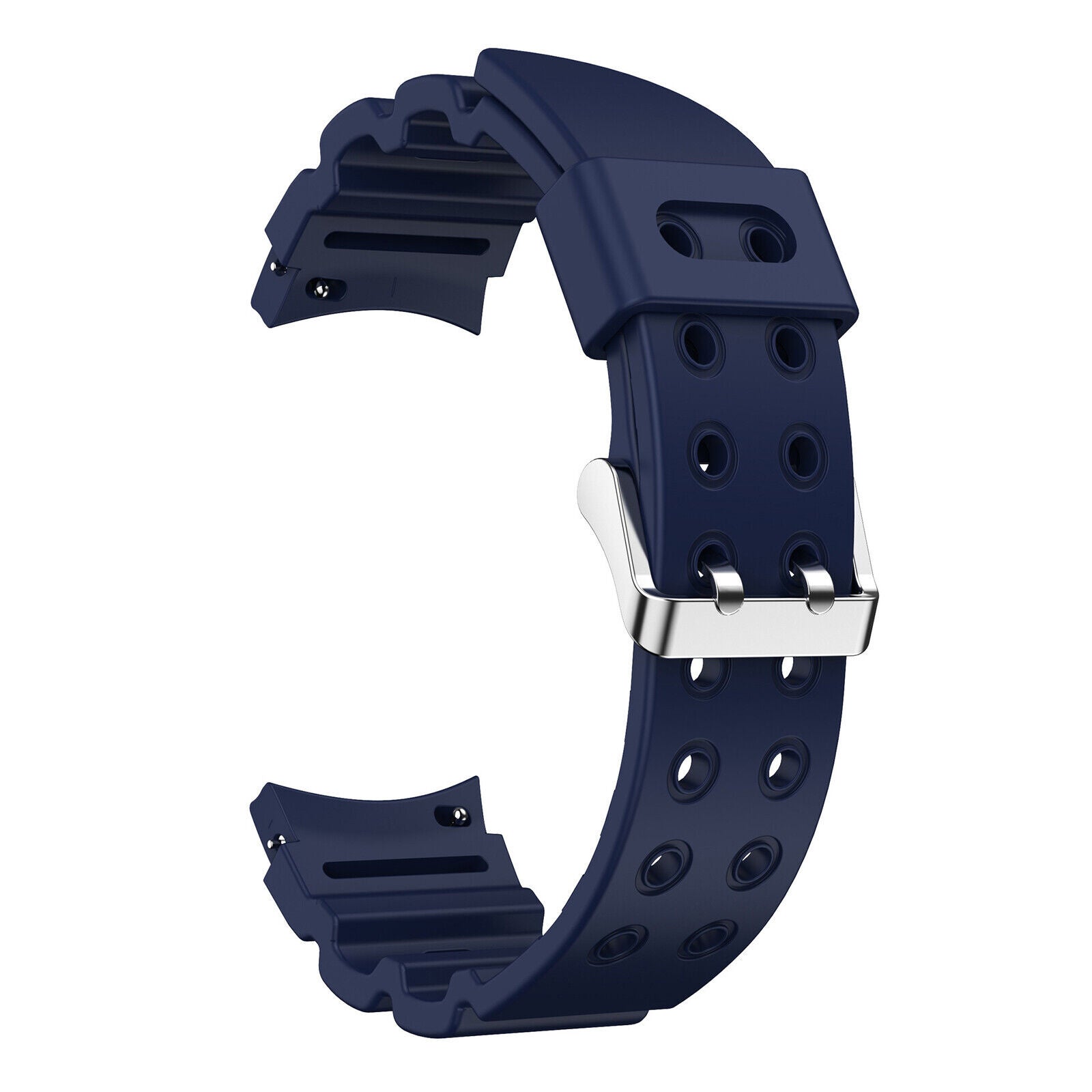 Silicone Strap 'Armour', dark blue, without a watch, 3/4 front view