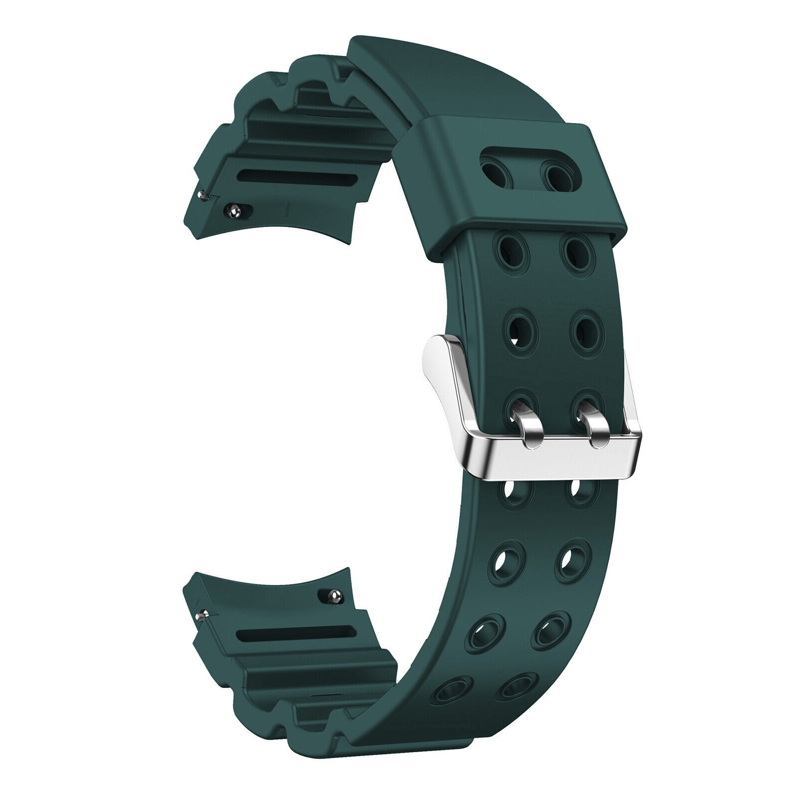Silicone Strap 'Armour', dark green, without a watch, 3/4 front view